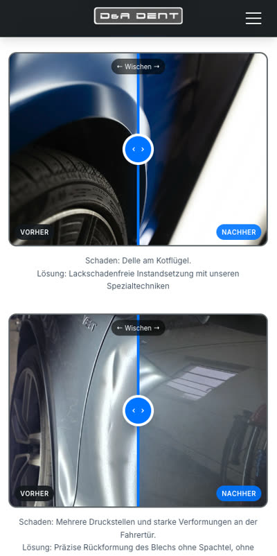 D&A DENT auf dem Smartphone