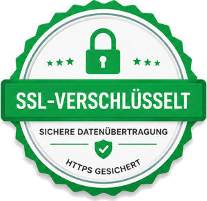 SSL-verschlüsselt, sichere Datenübertragung